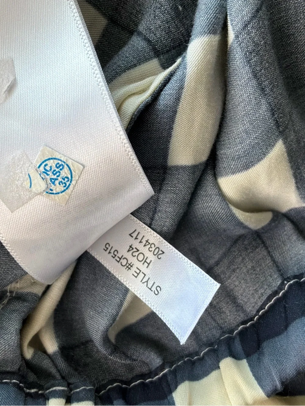 J.Crew Soft Shine Blue Pajama Set Gingham Large